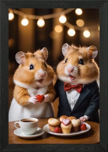 Hamster couple date framed - couple,