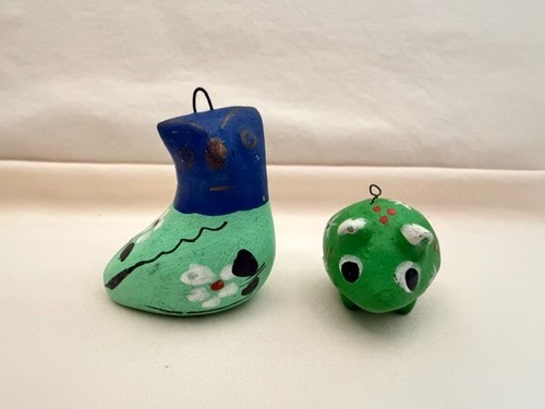 Pair vintage mexican clay - pair,