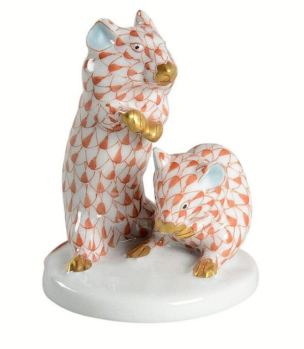 Herend hamster pair porcelain - herend,,